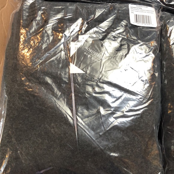 Nordstrom Brushed Crewneck Sweater, Size 3Xl in Grey Dark Charcoal Heather 🤩B10 - Picture 2 of 7